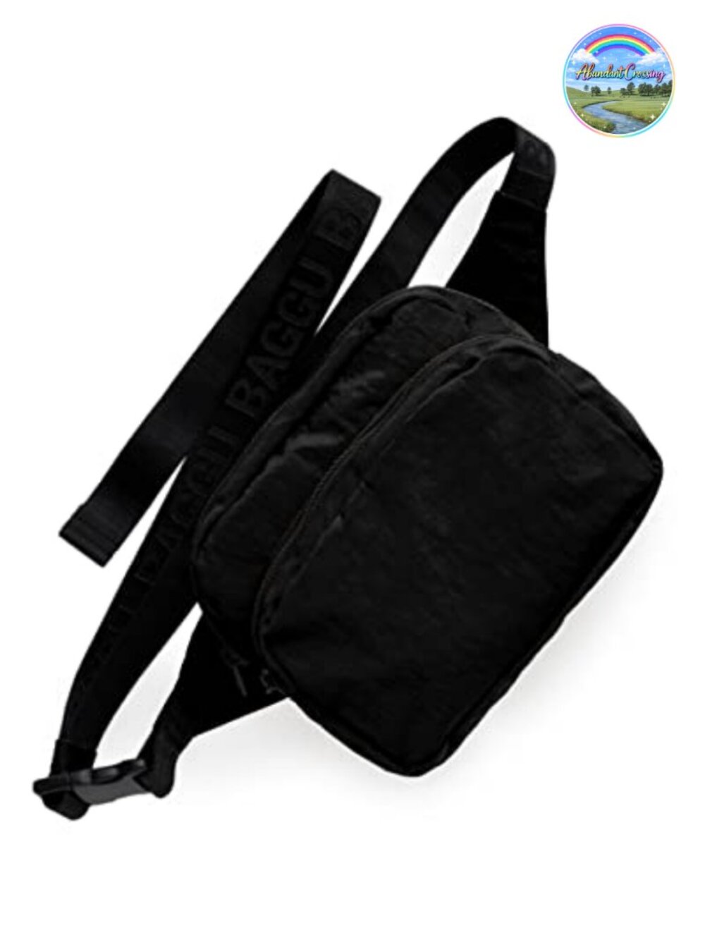 BAGGU Fanny Pack Waist Pack Adjustable Belt Strap Nylon Zipper 2 Pockets
